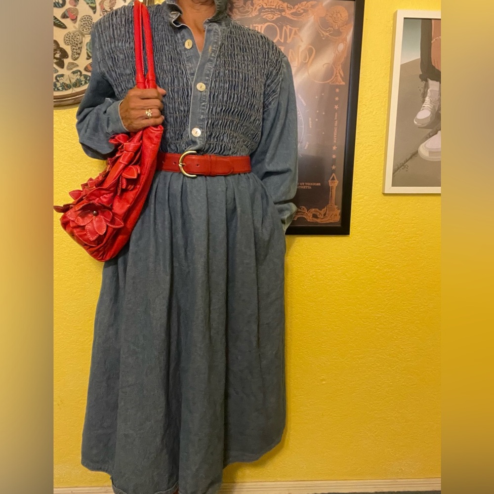 D Frank Vintage Long Sleeve Denim Dress, Size 2